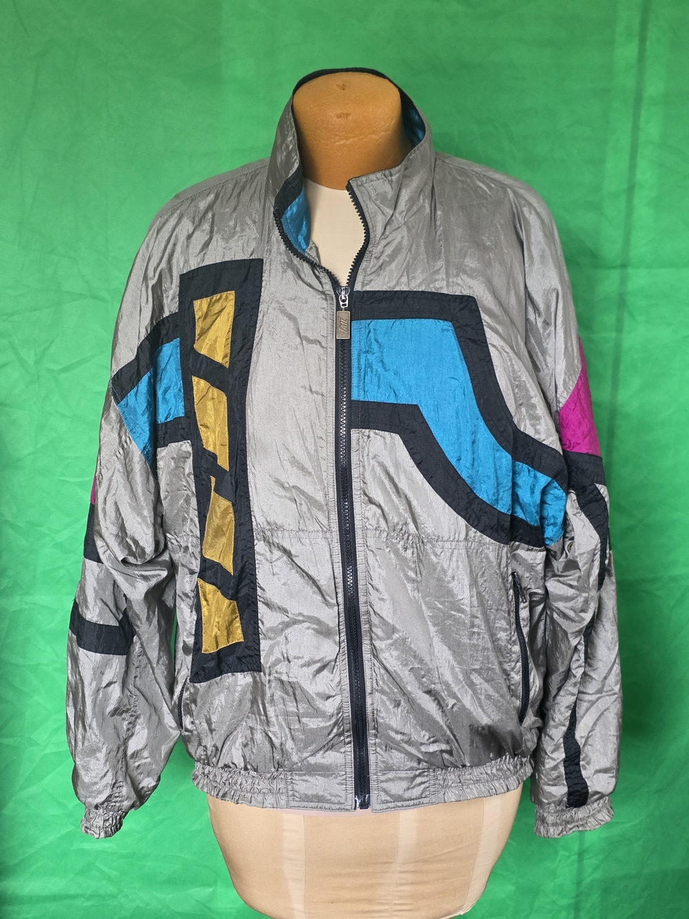 Vintage TAIL Hong Kong Retro Colorblock Windbreaker Jacket M Hip Hop Streetwear